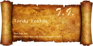 Tordy Izolda névjegykártya